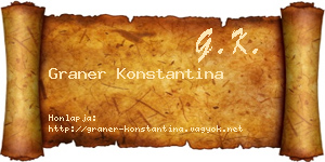 Graner Konstantina névjegykártya